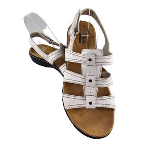 Clarks Collection Women's Leather Slingback Sandals White Size 8 #26108059